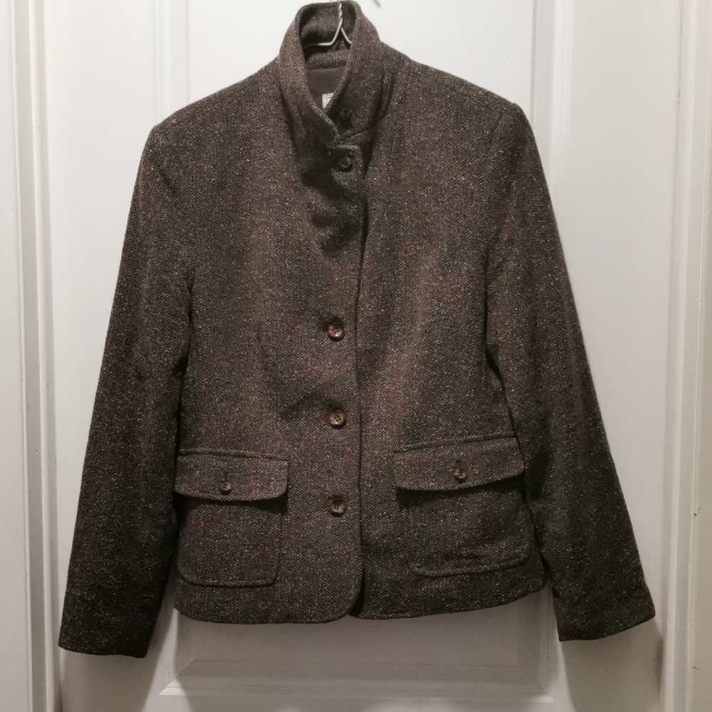 L.L. Bean Women's Brown Tweed Blazer